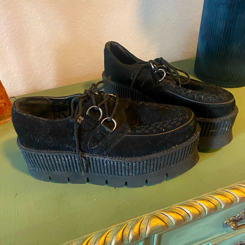 T.U.K Double platform suede Creepers